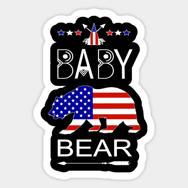 Baby Bear Matching Family Bear 4th Of July- 4th of July Baby, Sticker by Kimmicsts